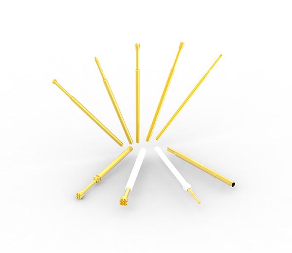 Collaborative probe selection and ordering process showing tip style charts, specification sheets, and custom probe samples